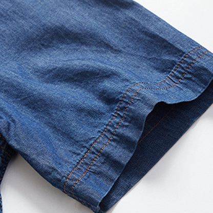 👕 Men’s Washed Denim Shirt – Rugged Charm, Effortless Cool 💙