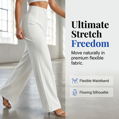👖Women High Waist Solid Wide Leg Trousers – Slimming Long Straight Cut & Wrinkle Resistant Fabric 💕