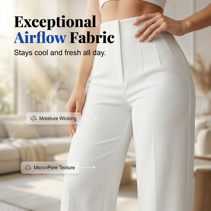 👖Women High Waist Solid Wide Leg Trousers – Slimming Long Straight Cut & Wrinkle Resistant Fabric 💕