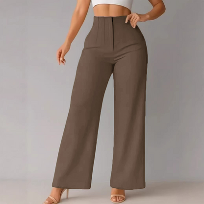 👖Women High Waist Solid Wide Leg Trousers – Slimming Long Straight Cut & Wrinkle Resistant Fabric 💕