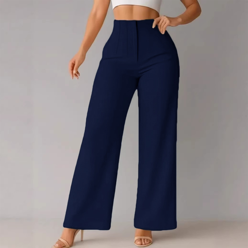 👖Women High Waist Solid Wide Leg Trousers – Slimming Long Straight Cut & Wrinkle Resistant Fabric 💕