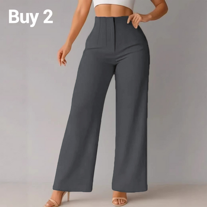 👖Women High Waist Solid Wide Leg Trousers – Slimming Long Straight Cut & Wrinkle Resistant Fabric 💕