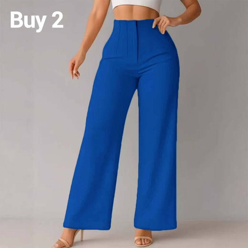 👖Women High Waist Solid Wide Leg Trousers – Slimming Long Straight Cut & Wrinkle Resistant Fabric 💕