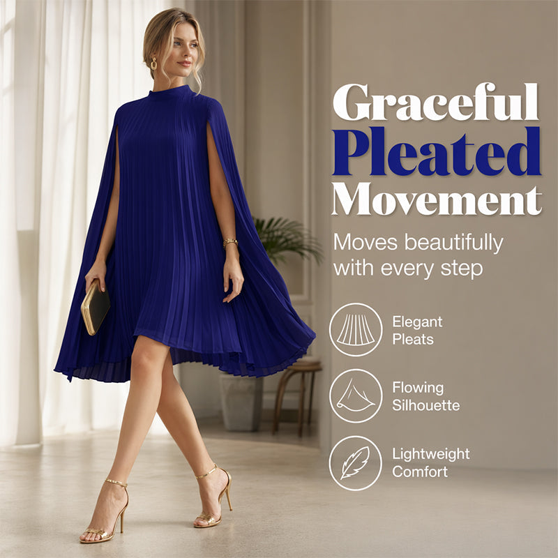 Women's Round-Neck Cape Sleeve Mini Dress