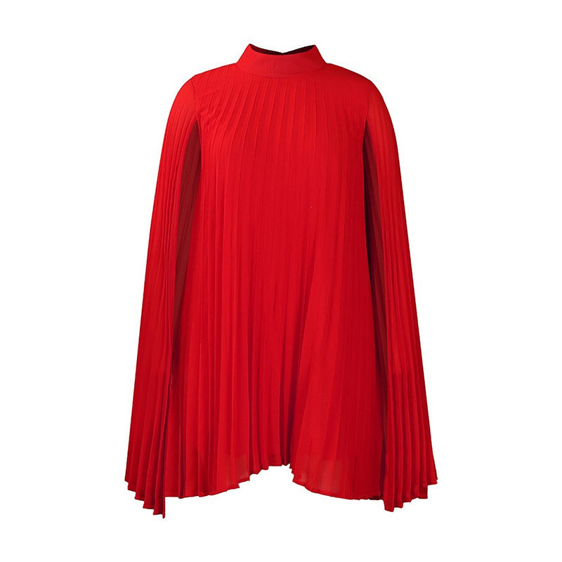 Women's Round-Neck Cape Sleeve Mini Dress