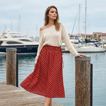 ⏳Limited-time 50% off⏰Women's Polka Dot Midi Skirt🌟👗