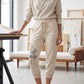 Women's High Waisted Drawstring Cropped Pants