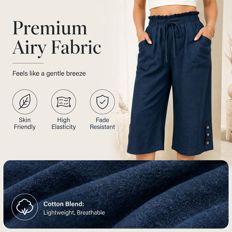 Women's Cotton Linen Wide Leg Pants
