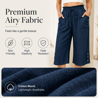 Women's Cotton Linen Wide Leg Pants