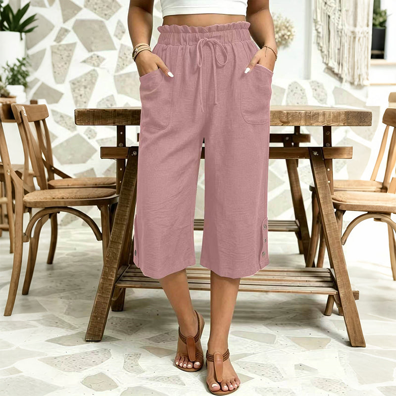 Women's Cotton Linen Wide Leg Pants