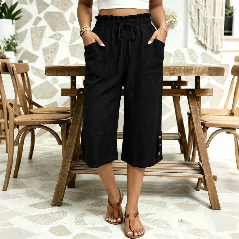 Women's Cotton Linen Wide Leg Pants