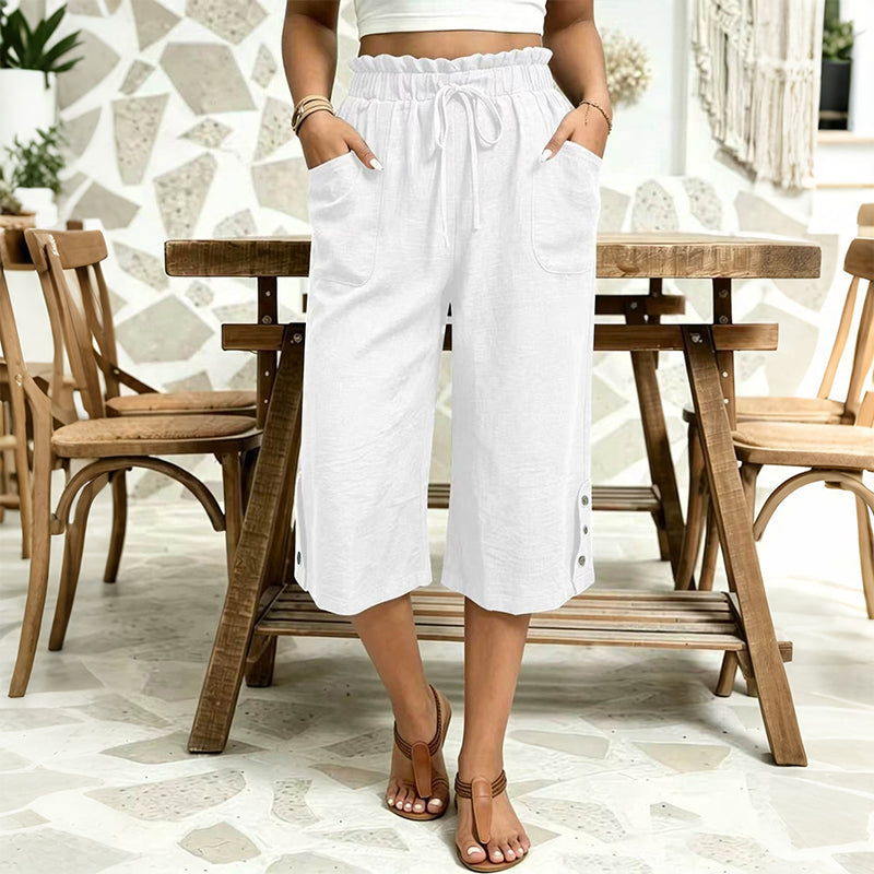 Women's Cotton Linen Wide Leg Pants