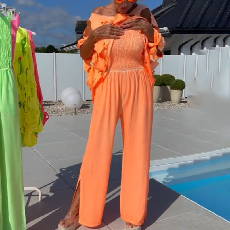 Trending Now⭐💃 Flowy Wide-Leg Jumpsuit with Cutout Top