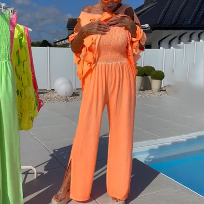 Trending Now⭐💃 Flowy Wide-Leg Jumpsuit with Cutout Top
