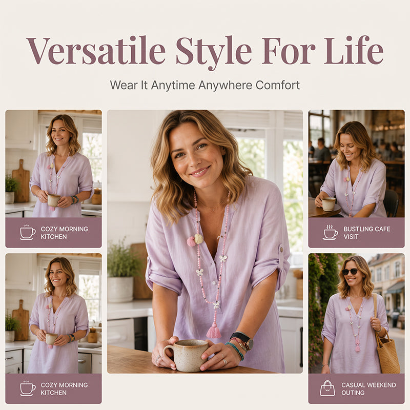 Women's Summer V-Neck Dress with Roll Sleeve