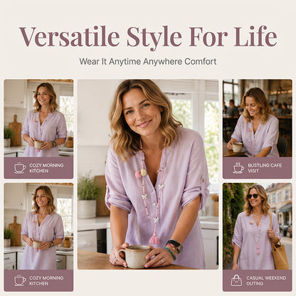 Women's Summer V-Neck Dress with Roll Sleeve