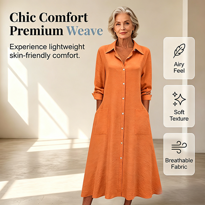 Women Casual Long Sleeve Shirt Dress