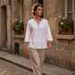 Women's Casual V-Neck 3/4 Sleeve Blouse