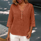 Women's Casual V-Neck 3/4 Sleeve Blouse