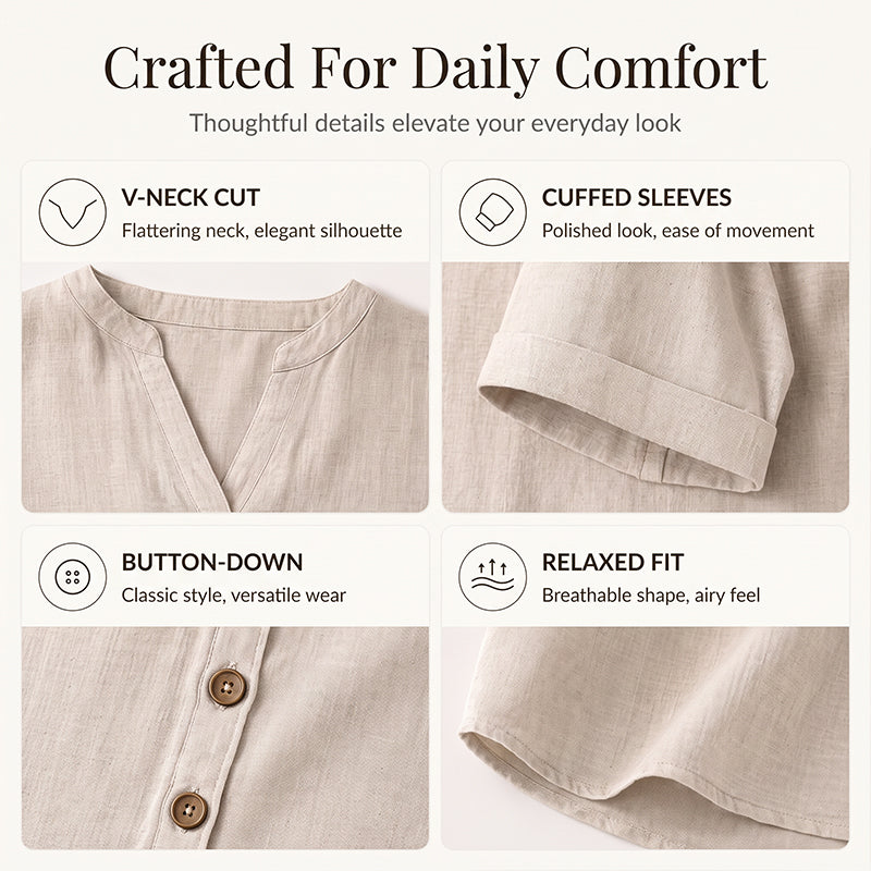 Women's Summer Casual V-Neck Top