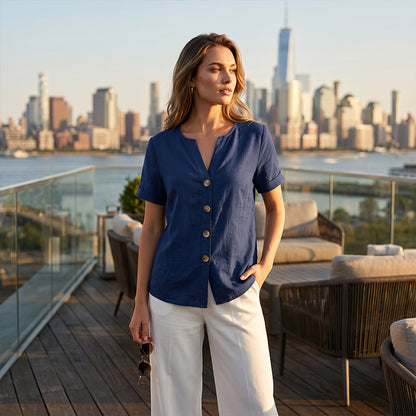 Women's Summer Casual V-Neck Top