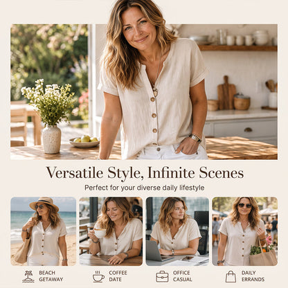 Women's Summer Casual V-Neck Top