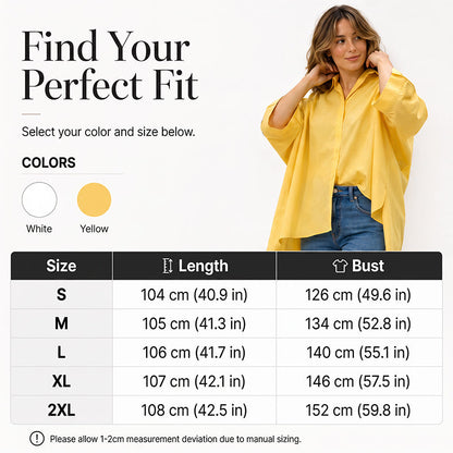 Women's Oversized Asymmetrical Shirt with Eyelet Details