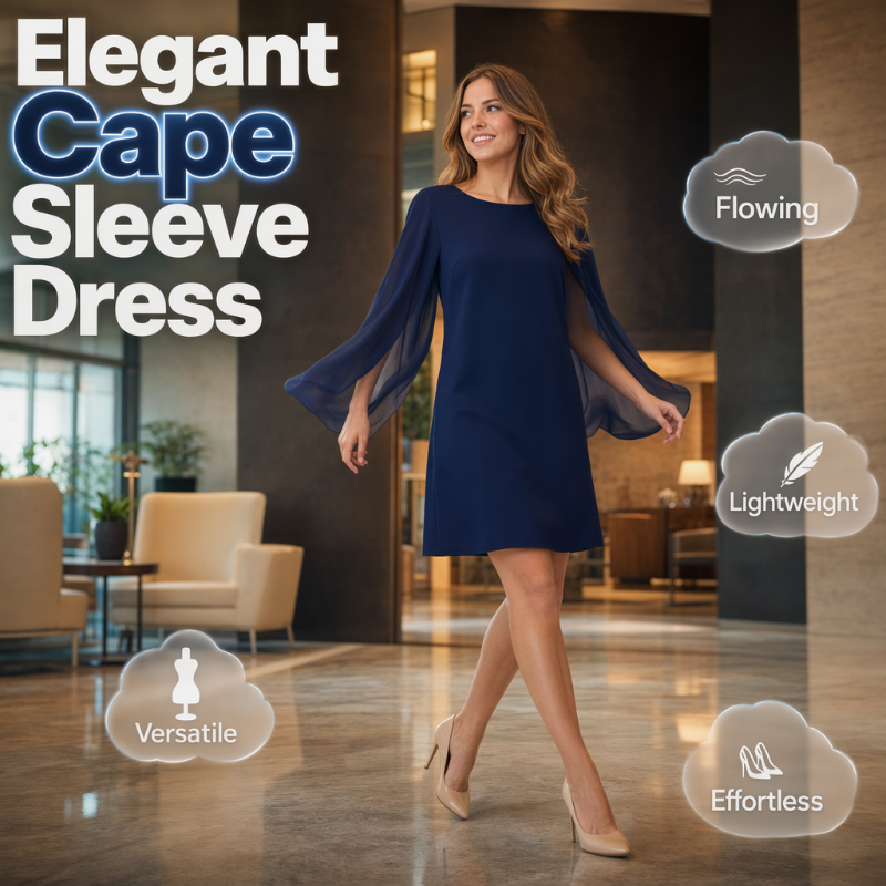 Women Elegant Solid Color Round Neck Dress