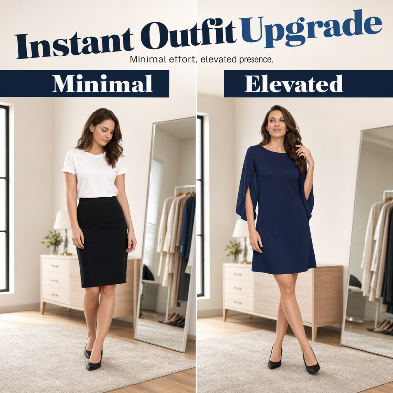 Women Elegant Solid Color Round Neck Dress