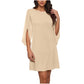 Women Elegant Solid Color Round Neck Dress