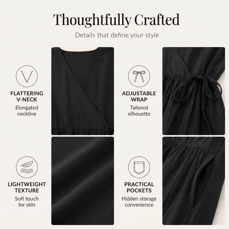🌿Women's Cotton And Linen Elegant Tie Waist Dress