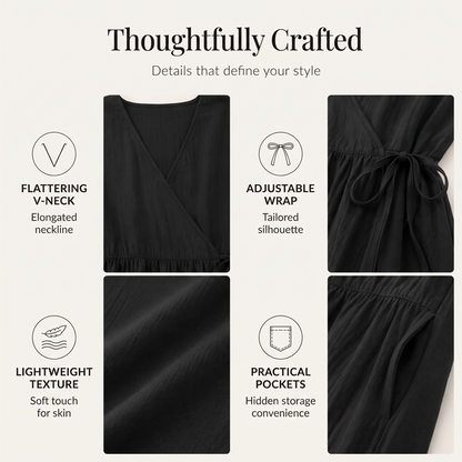 🌿Women's Cotton And Linen Elegant Tie Waist Dress