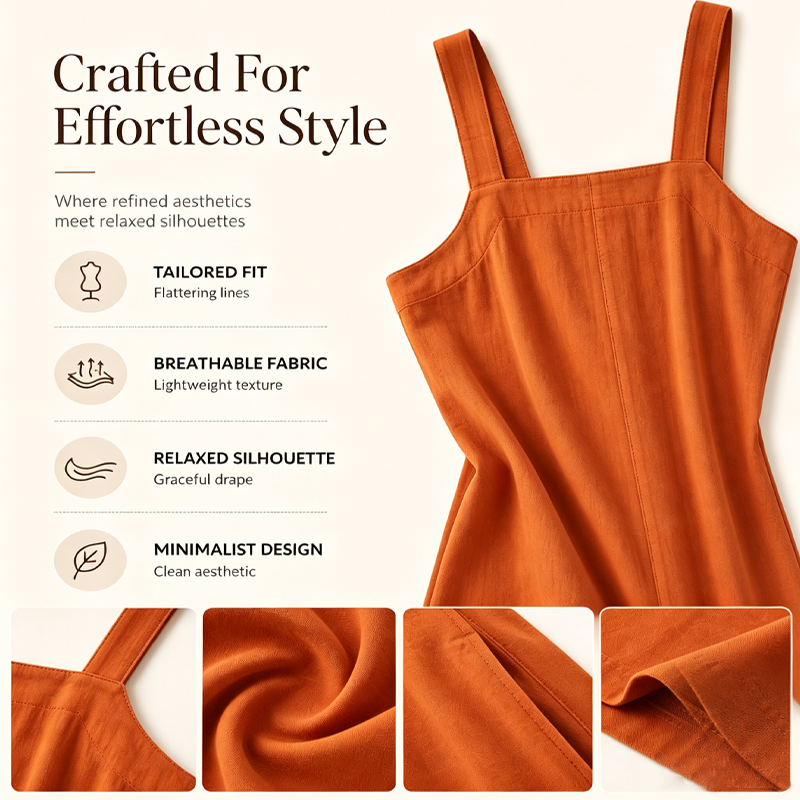 ⌛Limited-Time Offer-Women's Casual Wide Strap Button Jumpsuit
