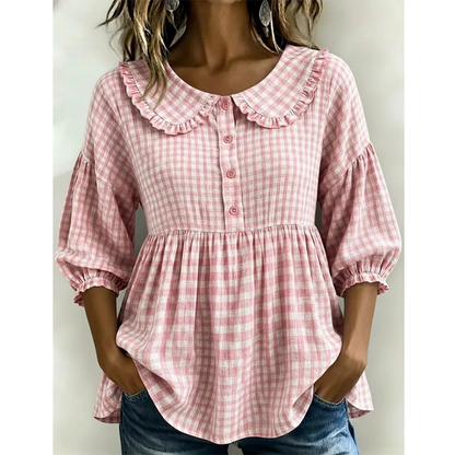 Women's Casual Gingham Print Top