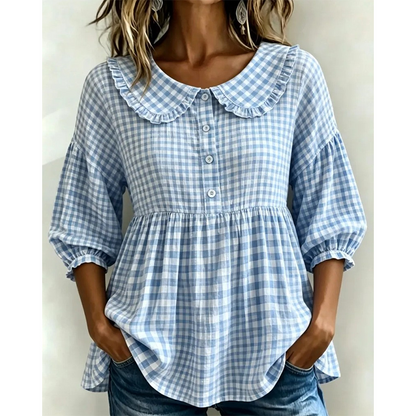 Women's Casual Gingham Print Top