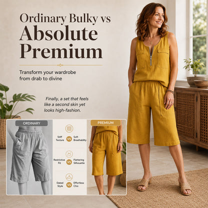⌛Limited-Time Offer-Women's Half-Zip Sleeveless Tank Top & Shorts Set