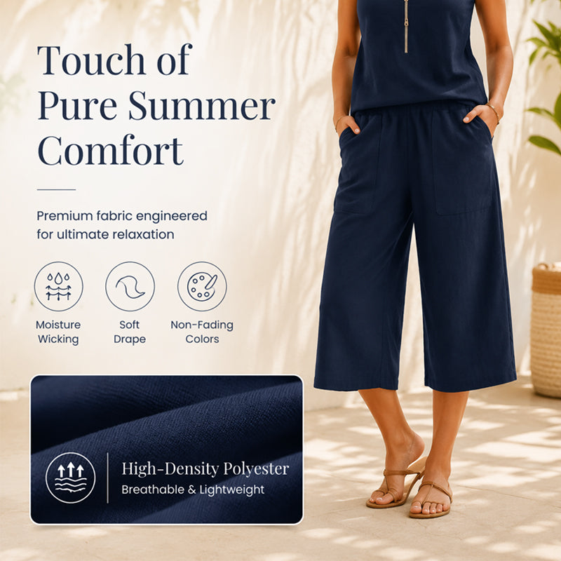 ⌛Limited-Time Offer-Women's Half-Zip Sleeveless Tank Top & Shorts Set