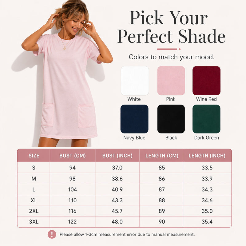 Women's Summer Loose T-Shirt Dress with Pockets