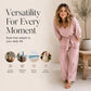 Women's V-Neck Tie-Front Top & Wide-Leg Pants Set