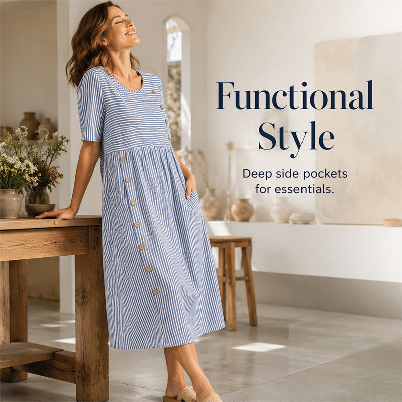 👗New Arrivals 50% OFF💥Women’s Casual Striped Relaxed Fit Dress