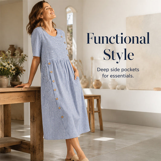👗New Arrivals 50% OFF💥Women’s Casual Striped Relaxed Fit Dress