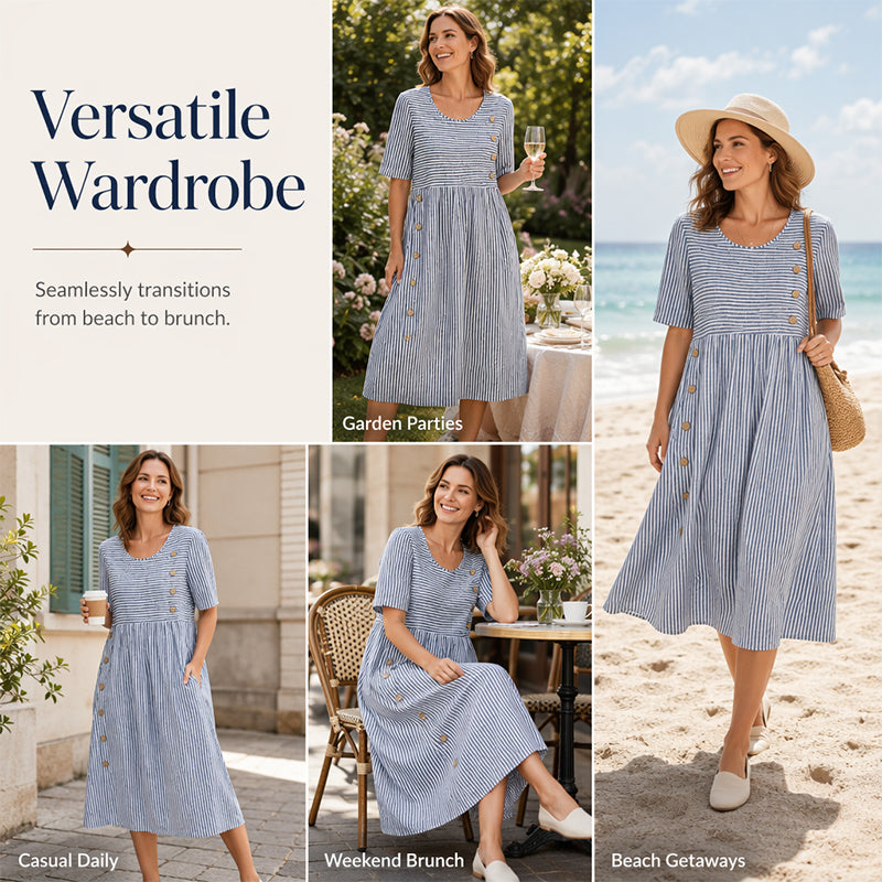👗New Arrivals 50% OFF💥Women’s Casual Striped Relaxed Fit Dress