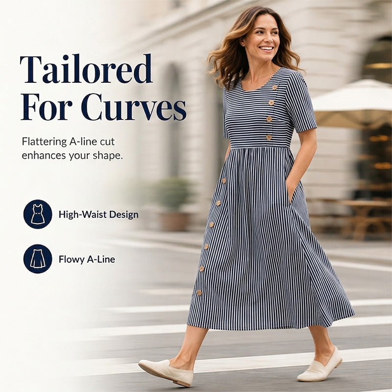 👗New Arrivals 50% OFF💥Women’s Casual Striped Relaxed Fit Dress