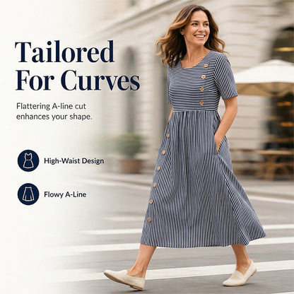 👗New Arrivals 50% OFF💥Women’s Casual Striped Relaxed Fit Dress