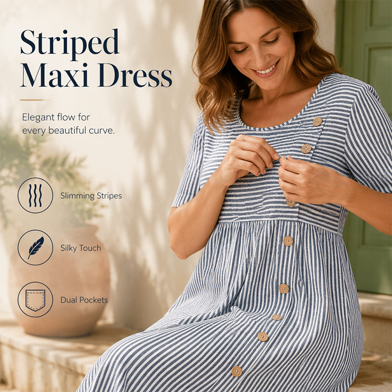👗New Arrivals 50% OFF💥Women’s Casual Striped Relaxed Fit Dress