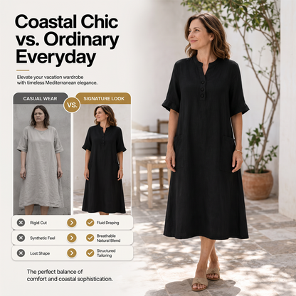 Limited-Time⌛🌿 Lightweight Casual Button Dress – Perfect for Beach Strolls & Brunch Dates