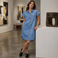 ⌛Limited-Time Offer-Women's Relaxed Denim Shirt Dress