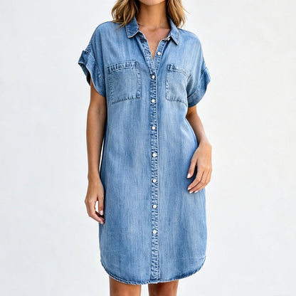 ⌛Limited-Time Offer-Women's Relaxed Denim Shirt Dress