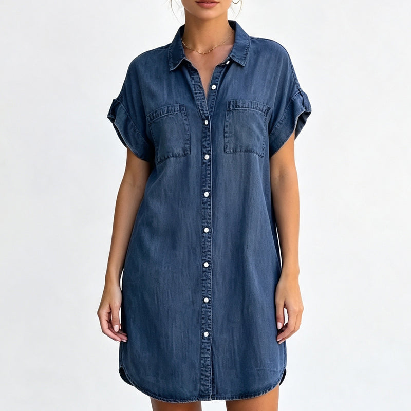 ⌛Limited-Time Offer-Women's Relaxed Denim Shirt Dress