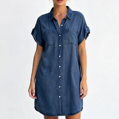 ⌛Limited-Time Offer-Women's Relaxed Denim Shirt Dress